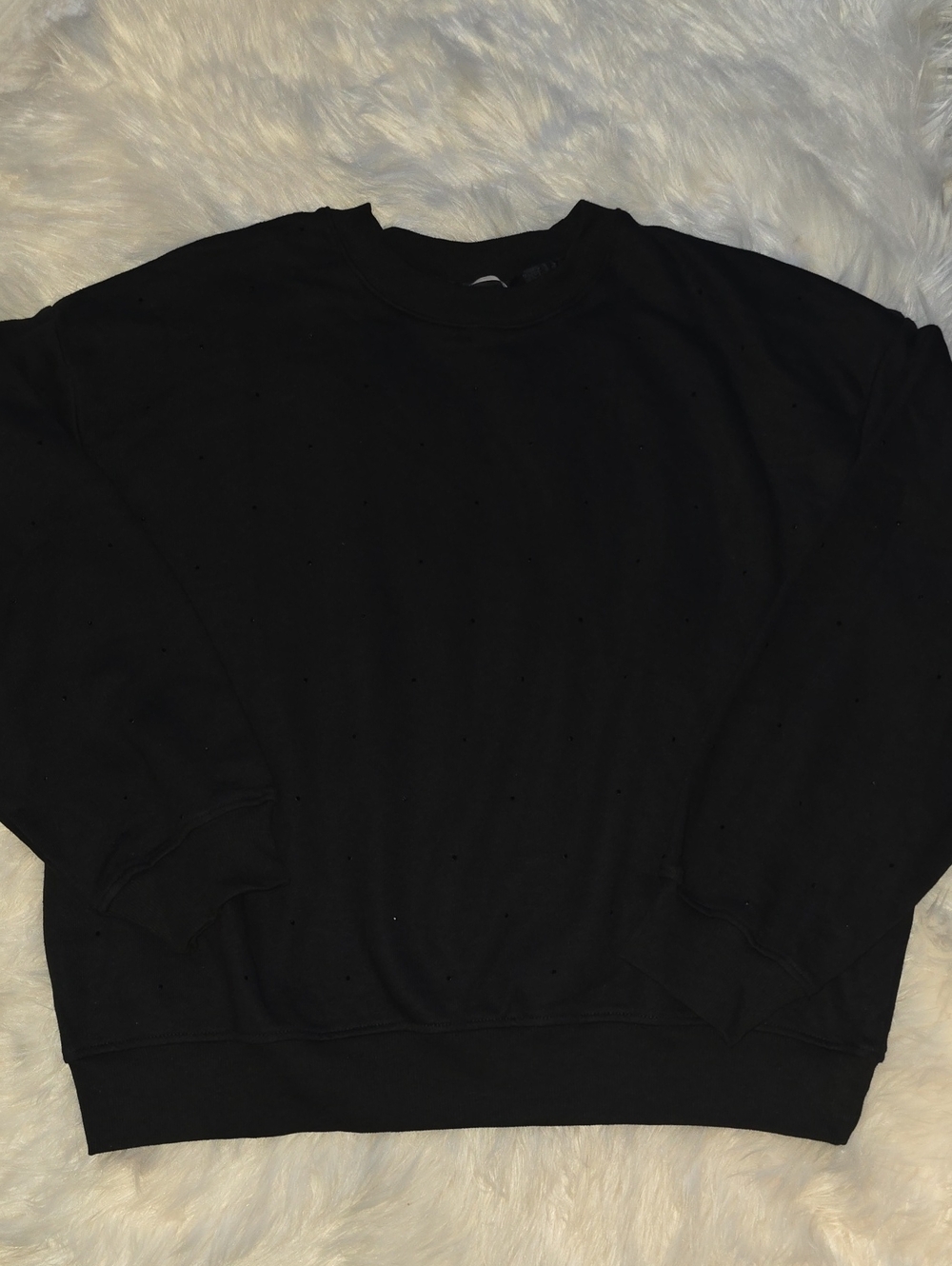 Victoria's Secret Black Embellished Crewneck Sweatshirt SIZE L